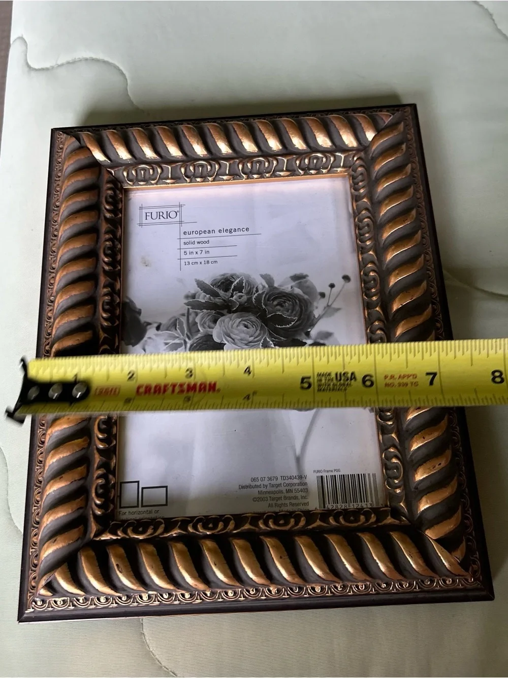 Vintage Furio Unused Gold Ornate Picture Frame with Twisted Rope Siding